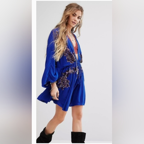 Free People Pretty Pineapple Embroidered Dress Size S - Picture 3 of 11